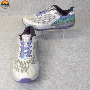 Hoka One One Speed Instinct Sneaker Shoes Gray Purple Lace-Up Women's Size 10